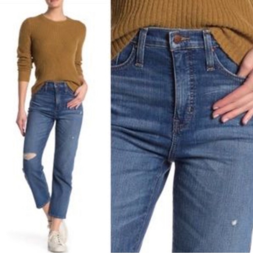 NWT Madewell Cropped Classic Straight Leg Jeans